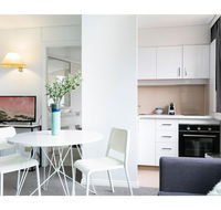 Bright modern studio steps from the action